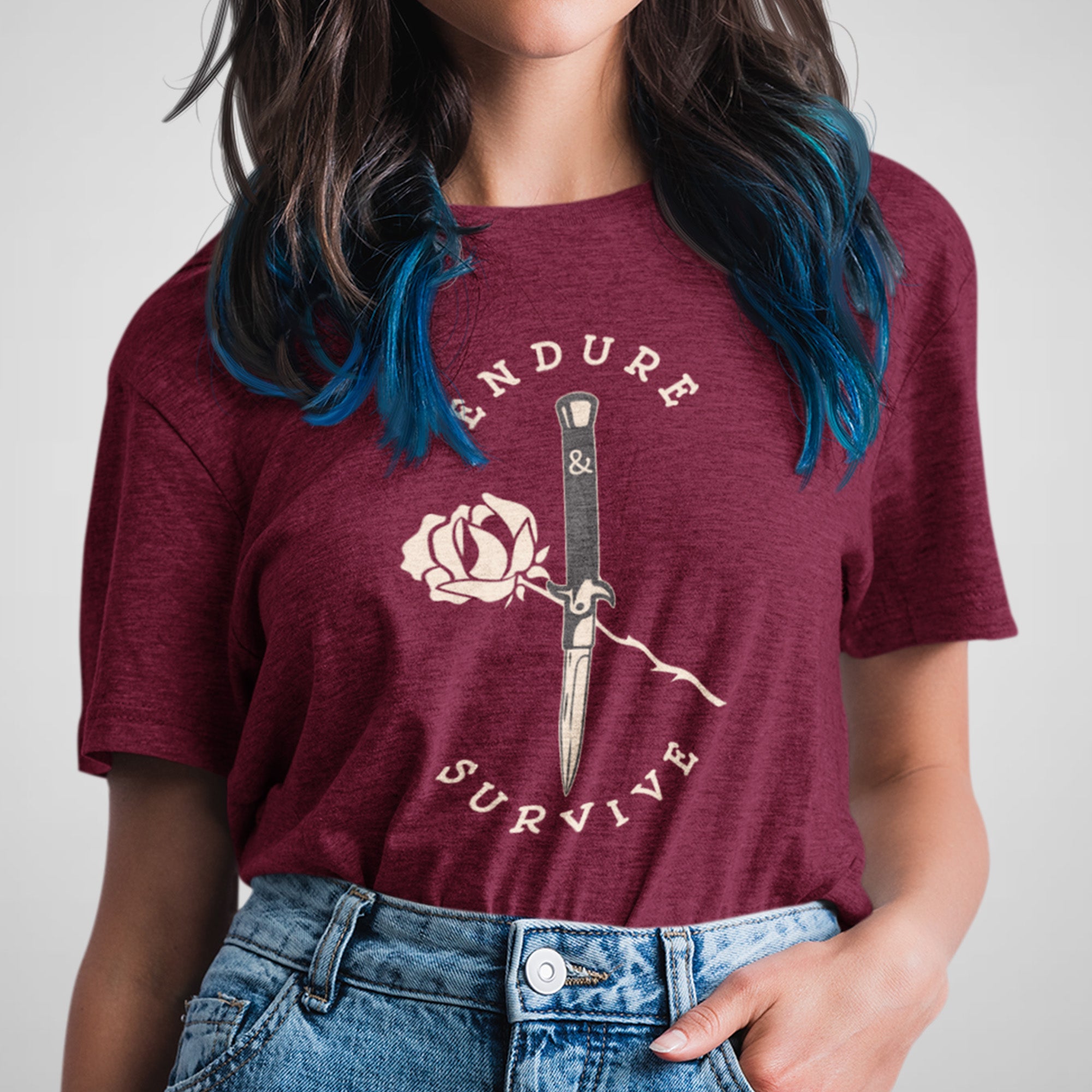 47 Women's Crop Top - Burgundy - L