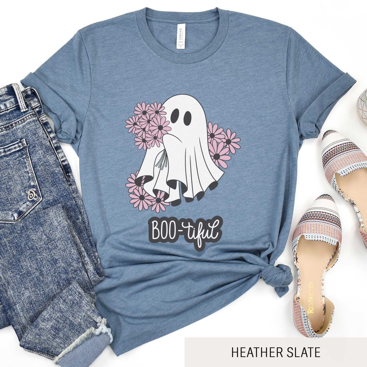 Boo-tiful Ghost - Adult Unisex Jersey Crew Tee