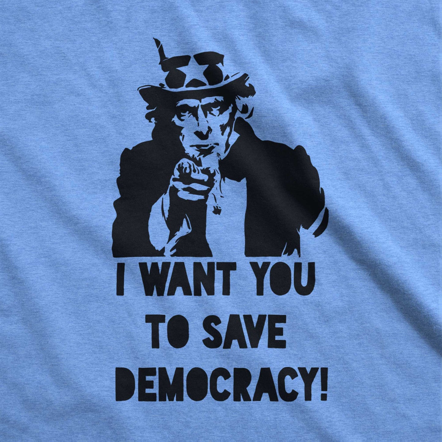 Uncle Sam Save Democracy - Adult Unisex Jersey Crew Tee